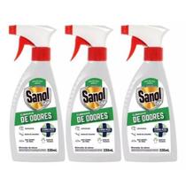 Eliminador Odores Tenis Capacete Roupa Sanol A7 330ml 3und