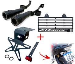 Eliminador Rabeta Fixo Honda CB 300F Twister 2023 2024 + Protetor Radiador Twister + Slider CB 300F - Fantom Moto Parts