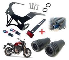 Eliminador Rabeta Suporte Placa FIXO Honda CB 650R 2019 a 2021 + Slider Protetor Carenagem CB650R