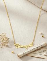 ELISANGELA COLAR DE NOME FOLHEADO A OURO 18k