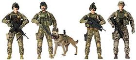 Elite Force Army Ranger Action Figures - 5 Pack Military Toy Soldiers Playset Equipamentos e Acessórios Realistas Sunny Days Entertainment