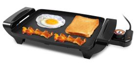 Elite Gourmet Griddle Elétrica 10.5"x8.5" Antiaderente com Termostato (Preta)