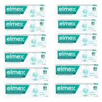Elmex Creme Dental Sensitive Dentes Sensiveis 75g Kit C/12
