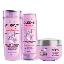 Elseve condicionador + creme tratamento e shampoo grande roxo hidra hialuronico