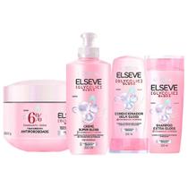 Elseve Glycolic Gloss Kit - Shampoo + Condicionador + Creme Super Gloss + Creme de Tratamento Elseve Glycolic Gloss Kit - Shampoo + Condicionador + Creme Super Gloss + Creme de Tratamento