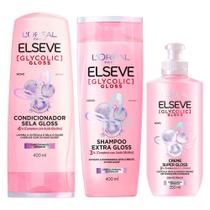 Elseve Glycolic Gloss Kit - Shampoo + Condicionador + Creme Super Gloss