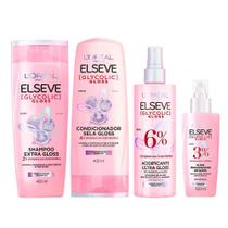 Elseve Glycolic Gloss Kit Shampoo + Condicionador + Tratamento Acidificante + Sérum