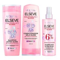 Elseve Glycolic Gloss Kit - Shampoo + Condicionador + Tratamento Acidificante