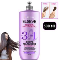Elseve Loreal Paris Creme Milagroso 3 em 1 Hidra Acido Hialurônico 500ML