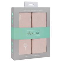 Ely's & Co. Pack N PlayPlayardLençol de berço portátil 2-Pack - Penteado, 100% algodão Jersey para Bebé Rosa Rosewater, Pinos Dots & Gingko Leaves