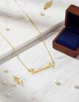 EMANUELLY COLAR DE NOME FOLHEADO A OURO 18k