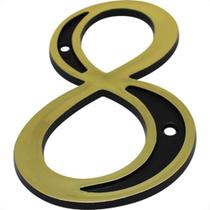 Emave Numero Colonial Preto/Dourado N.8 - Kit C/10 Pc Emave Numero Colonial Preto/Dourado N.8 - Kit C/10 Pc