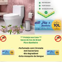 Embala Lixo 10 Litro Pia Tamanho 34cmx40cm Banheiro Pia 50un