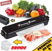Embaladora Seladora De Alimentos A Vácuo Profissional Original Doméstica Alimentos Legumes Frutas + Sacos Plásticos - RIOSUL STORE Embaladora Seladora De Alimentos A Vácuo Profissional Original Doméstica Alimentos Legumes Frutas + Sacos Plásticos - RIOSUL STORE
