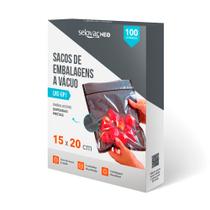 Embalagem a Vácuo Preta e Transp Gofrada 15x20cm Caixa c/100