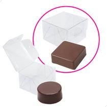 Embalagem Acetato Transparente PX-201 Kit 25 Caixas 6x6x4cm Pão de Mel Doces Lembrancinhas