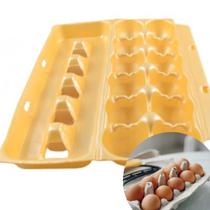 Embalagem Bandeja Isopor Amarelo Para 12 Ovos De Galinha - 10 Unidades - Spumapac