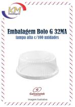 Embalagem bolo G 32MA tampa alta - c/100 unid. - bolo, torta, confeitaria, pudim, manjar (3534)