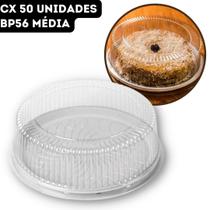 Embalagem BP56 Média Redonda Bipack Bolos Tortas - 29,3x8,9cm - CX 50 Unidades