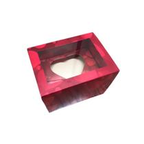 Embalagem caixa box 2 gavetas 18,5x14,5x14cm vermelho