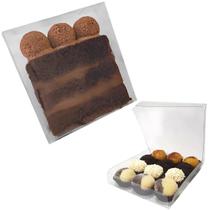 Embalagem Caixa Transparente Acetato Para Slice Cake Fatia de Bolo Brigadeiro Confeitaria Lembrancinha Delivery 25 unidades