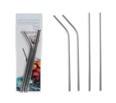 Embalagem com 4 Canudos de Metal Aço Inox Reutilizável - Art House