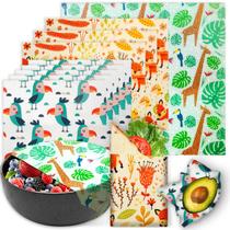 Embalagem de cera de abelha WDG reutilizável, pacote com 9 unidades, girafa, 3M, raposa, 5S, pássaro Embalagem de cera de abelha WDG reutilizável, pacote com 9 unidades, girafa, 3M, raposa, 5S, pássaro