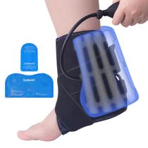 Embalagem de gelo no tornozelo Comfpack Comfpack Compression com 2 compressas frias Embalagem de gelo no tornozelo Comfpack Comfpack Compression com 2 compressas frias