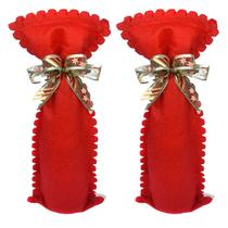 Embalagem de Natal em Feltro para Garrafa 16cm x 45cm c/2 pç