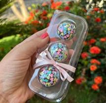 Embalagem Flip Ball Blister Brigadeiro 3 Cavidades - Ideal Para Armazenar 3 Docinhos (Escolha a Quantidade)