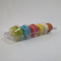 Embalagem flip transparente p/ 06 macarons c/ 05un