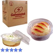 Embalagem Galvanotek G640 Bolo Pote 170ml 300un Redondo Kit C/ Tampa Delivery Transparente Doce Cx Plástica Cristal