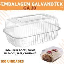 Embalagem Galvanotek GA20 Para bolos, doces, salgados Retangular alta 100 unid
