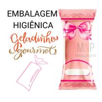 Embalagem Higiênica Bopp Saquinho Para Geladinho Gourmet, Sacolé, Dindin Gourmet - ROSA