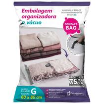 Embalagem Organizadora Saco a Vácuo Paramount Compact Bag G 60x80 cm Contra Poeira, Odores e Mofo