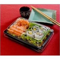 Embalagem Oriental Base Preta Com Tampa 18,5 X 13 X 5,5 50un