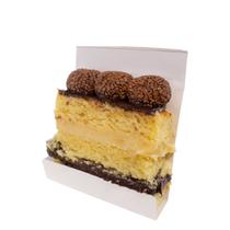 Embalagem p/ slice cake c/ celofane - branco - pct c/ 10 unidades