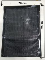 Embalagem PA/PE Tipo Saco” C/ Ranhuras formato de Diamante - Um lado Black Shield -20cmX30cm - 100 unidades
