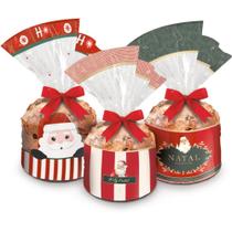 Embalagem Panetone 500G Saco 25X35CM Decorado Sortido C/50UN