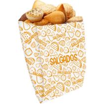 Embalagem para Alimentos Saco Fundo Salgados 18X11X5CM Pacote com 100