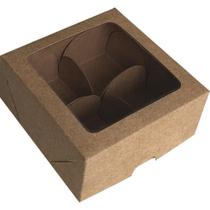 Embalagem para Doces KRAFT 9,2X9,2X3 4 Unidades PCT com 10 Embalagem para Doces KRAFT 9,2X9,2X3 4 Unidades PCT com 10