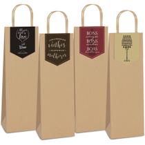 Embalagem para Garrafa 35X13X8CM Sacola com Fechamento Wine - Pacote com 10 Embalagem para Garrafa 35X13X8CM Sacola com Fechamento Wine - Pacote com 10