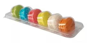 Embalagem para macarron 6 divisão com 5 unidades Flip