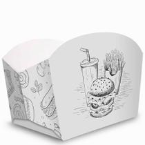 Embalagem Para Porções E Batata Frita Branco E Preto 1000Un