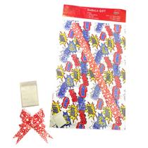 Embalagem para Presente (Saco + Laço + Cartão DE/PARA) N8 - 30cm x 45cm - Pacote com 20 unidades - Sortido