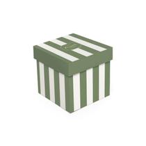 Embalagem Para Presentes Caixa Modelo Cubo Royal Verde Tamanho M 15x15x15cm