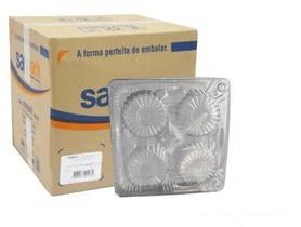 Embalagem Pet Quadrada P/4 Doce Cupcake Sanpack S-15 C/100