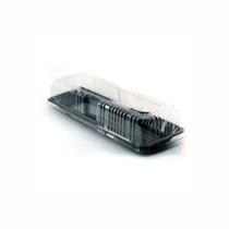 Embalagem pet torta retangular pequena preta - g 65mb