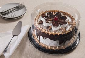 Embalagem Plastica G-56CTA Torta Media Contemporânea Alta 2,2Kg Preta Pet Com 50Cj-Galvanotek