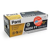 Embalagem plástica PAMI Clear para alimentos de 30 cm x 609 m com caixa dispensadora